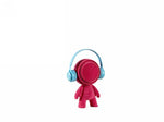 Clock figurine with earphones