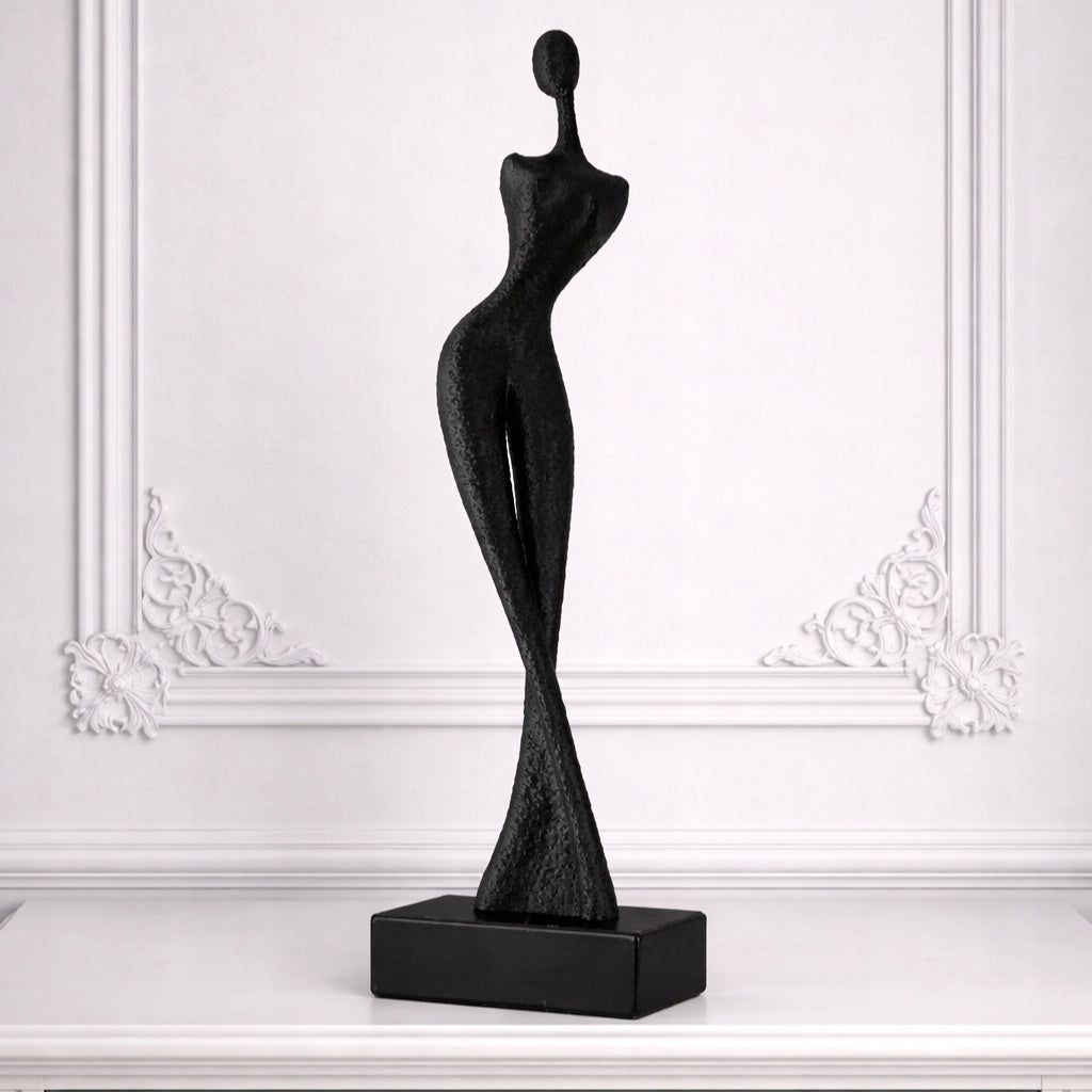 Retro-style elegant lady figurine large gold size
