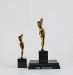 Retro-style elegant lady figurine large gold size