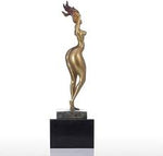 Retro-style elegant lady figurine large gold size